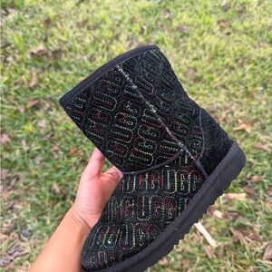 UGG Kids Black Multicolor Winter Boots